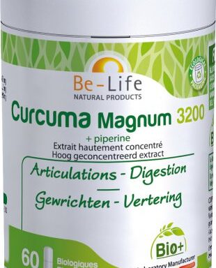 Be-Life | Curcuma 3200 Magnum + Piperine Bio | Pot 60 Capsules