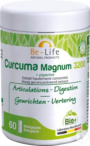 Be-Life | Curcuma 3200 Magnum + Piperine Bio | Pot 60 Capsules